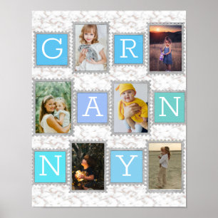 Poster 6 Six Photo Collage Cute Bébé Famille Amour Granny
