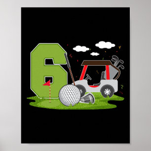 Poster 6e anniversaire Golf 6 ans Anniversaire fête Golfe