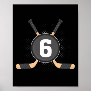 Poster 6e anniversaire Hockey sur glace 6 ans Anniversair