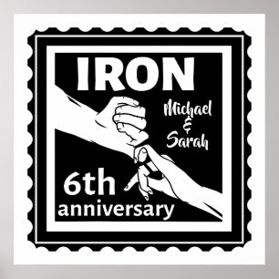Poster 6e anniversaire mariage traditionnel cadeau fer