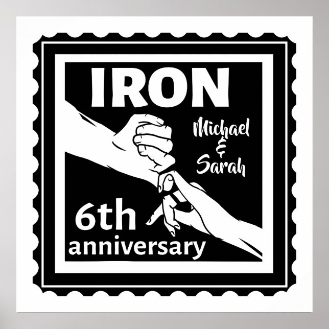 Poster 6e anniversaire mariage traditionnel cadeau fer (Devant)