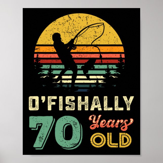 Poster 70 Ans 70 Grandpa Poisson 70e Anniversaire Wi-Fi (Devant)