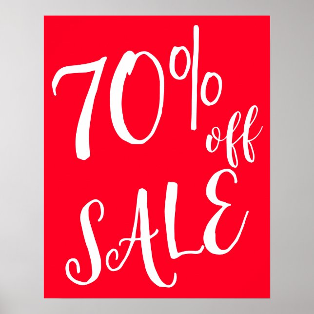 Poster 70% De Promo Signal, Boutique Rouge Signal, Vente  (Devant)