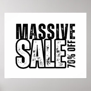 Poster 70 % de réduction sur la vente, affichage magasin