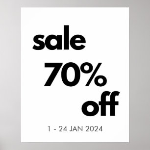 Poster 70% de réduction sur la vente Signe, Boutique Clea
