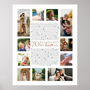 Poster 70 raisons pour lesquelles nous vous aimons 80e 60