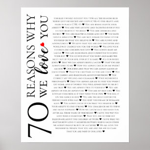Poster 70 raisons pour lesquelles nous vous aimons 80e 60