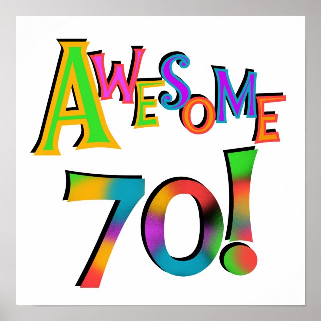 Poster 70 superbes T-shirts et cadeaux d'anniversaire (Devant)