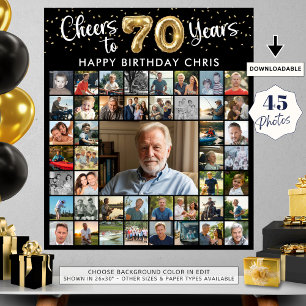 Poster 70e anniversaire 45 Photo Collage À 70 Ans
