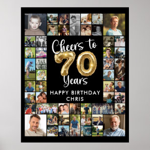 Poster 70e anniversaire 51 Collage de photos À 70 ans, fé