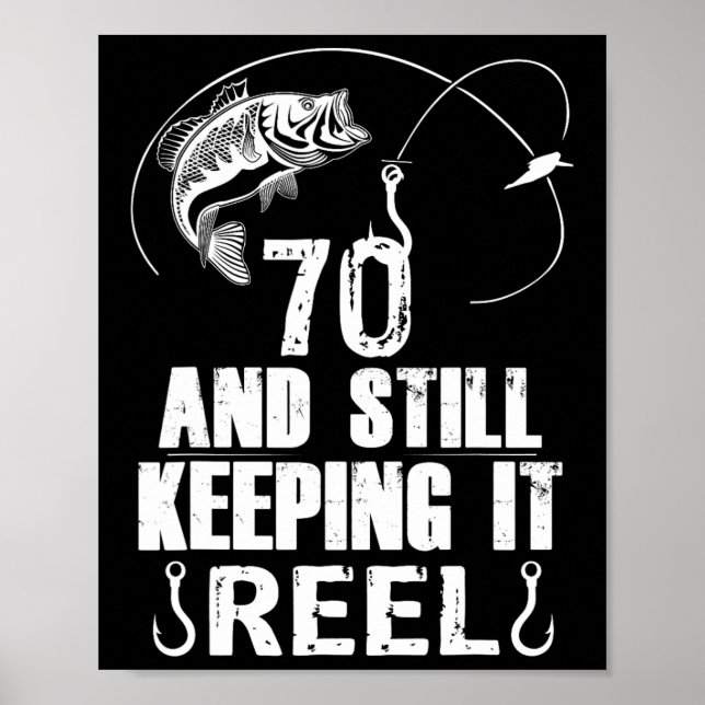 Poster 70e anniversaire Pêche 70 ans vieux pêcheur Cadeau (Devant)