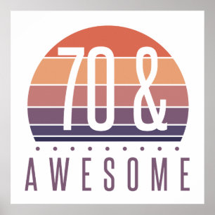 Poster 70e anniversaire Retro Sunset