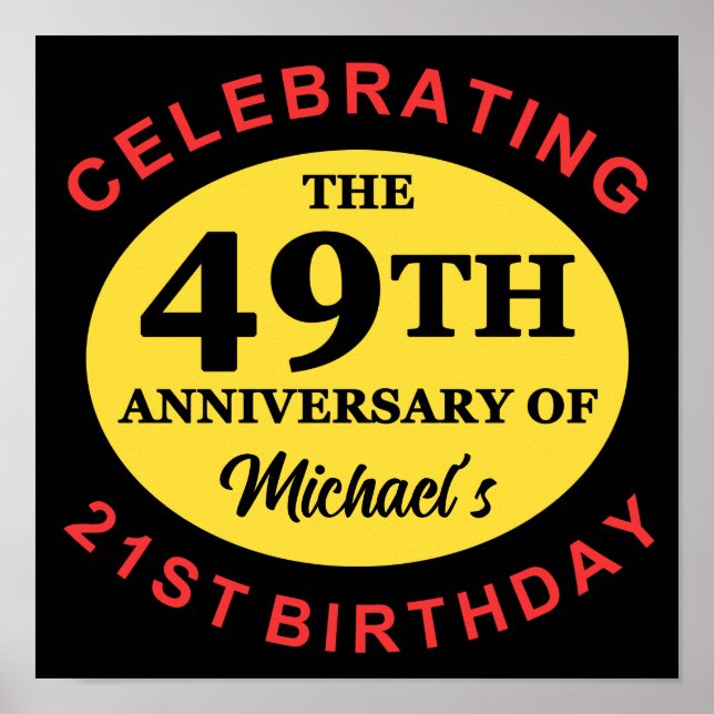 Poster 70e Humour d'anniversaire personnalisé (Devant)