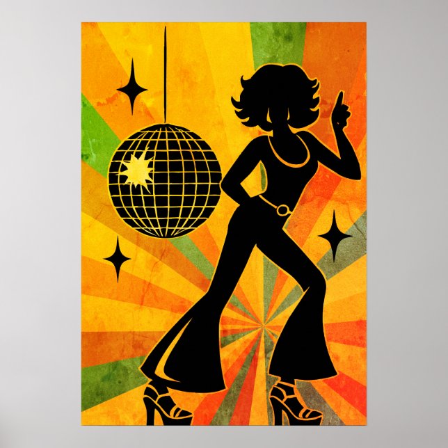 Poster 70s Disco Dancer Retro (Devant)