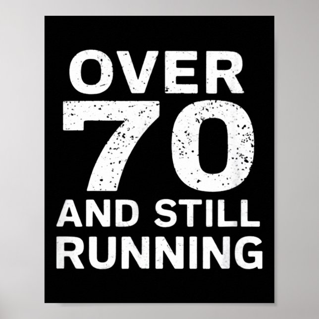 Poster 70th Birthday Older Runners Over The Hill 70 Runni (Devant)