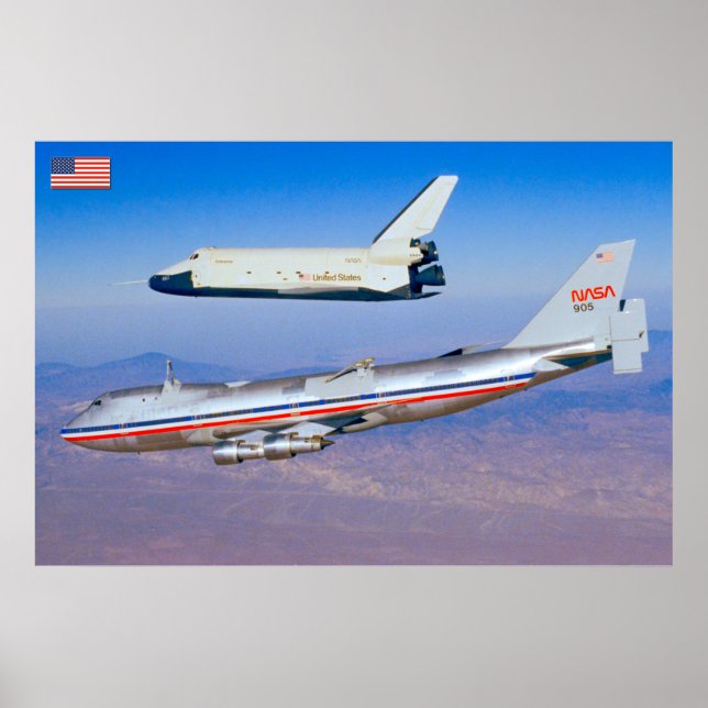 Poster 747 Avion de transport de navette spatiale (Devant)
