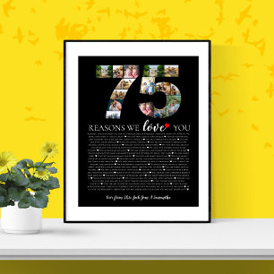 Poster 75 raisons pour lesquelles nous vous aimons papy a