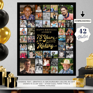Poster 75e anniversaire 42 photo Collage ANNÉES DANS LA F