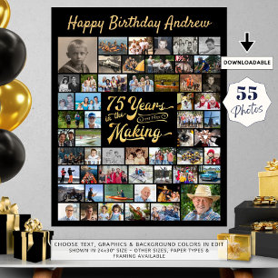Poster 75e anniversaire 55 photo Collage ANNÉES DANS LA F