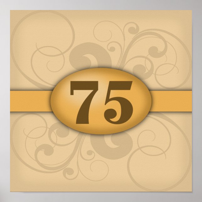 Poster 75e anniversaire / fête de l'anniversaire (Devant)
