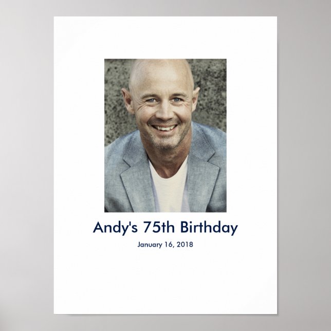 Poster 75e anniversaire photo personnalisée Connexion Bur (Devant)