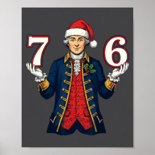 Poster 7-6 6-7 Drôle George Washington Santa 67 Meme Chri