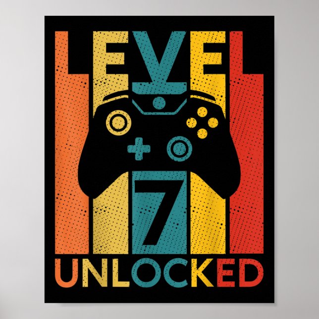 Poster 7 Anniversaire 7e niveau Citation de jeu déverroui (Devant)