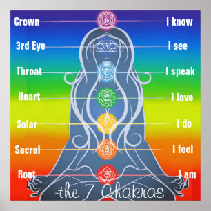 Poster 7 chakras 24x24"