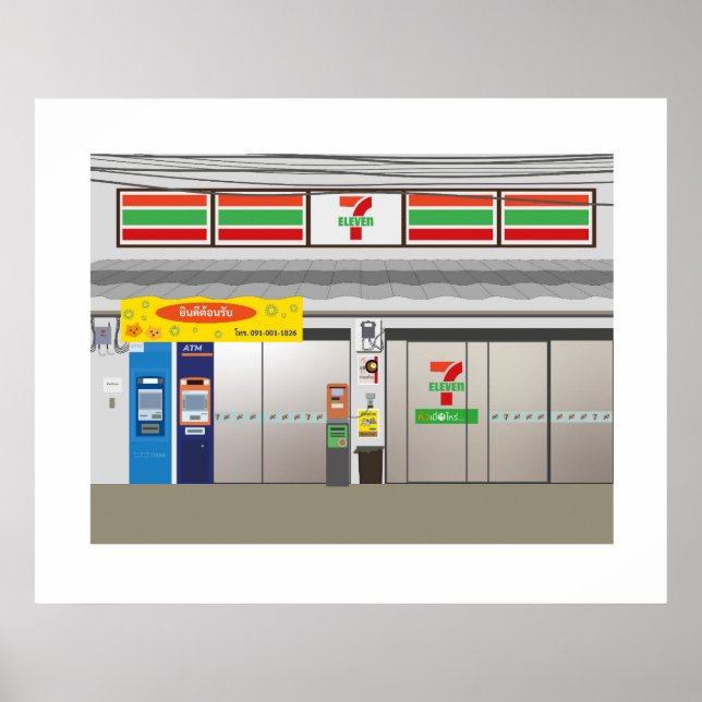 Poster 7-Eleven Storefront Bangkok Thaïlande Travel (Devant)
