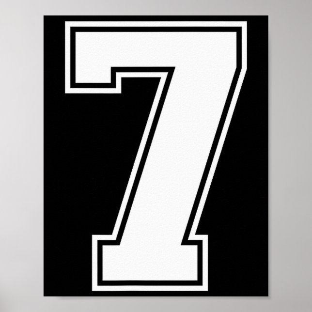 Poster 7 Number Seven Team Sports Graphic Varsity Matchin (Devant)