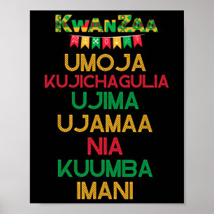 Poster 7 Principes De Kwanzaa Happy Kwanzaa Cand Africain