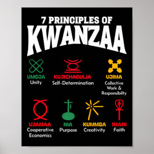 Poster 7 Principes De Kwanzaa Hommes De Fierté Africaine-
