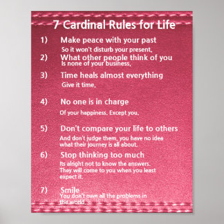 Poster 7 Règles cardinales pour la vie