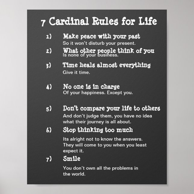 Poster 7 Règles cardinales pour la vie (Devant)