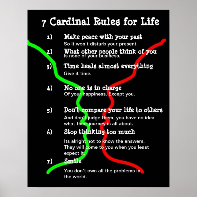 Poster 7 Règles cardinales pour la vie (Devant)
