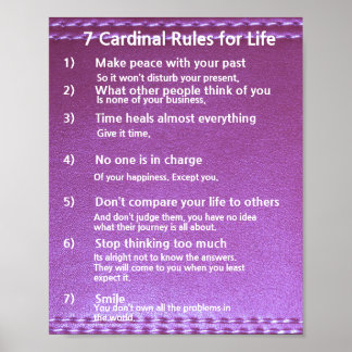 Poster 7 Règles cardinales pour la vie