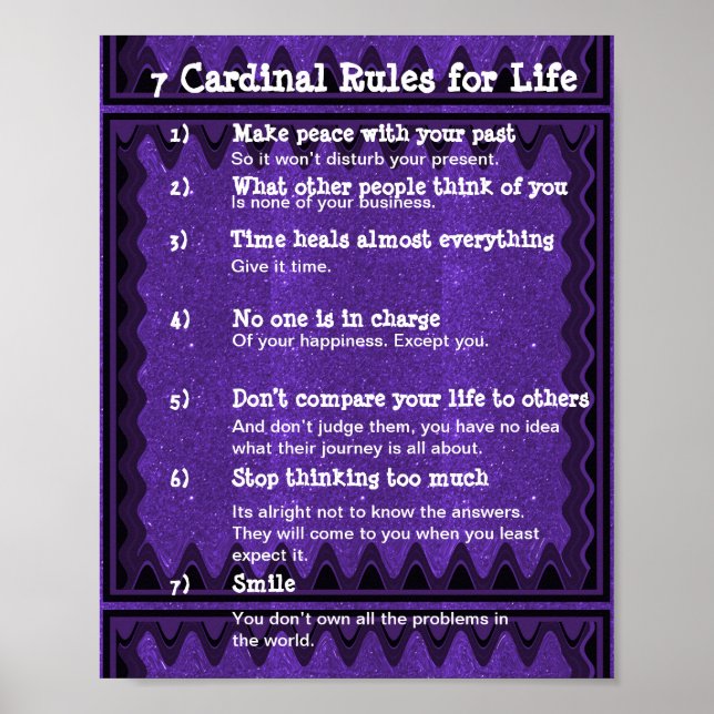 Poster 7 Règles cardinales pour la vie (Devant)