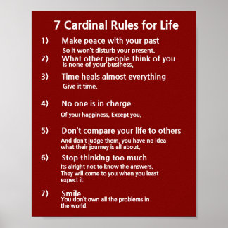 Poster 7 Règles cardinales pour la vie