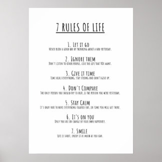 Poster 7 Règles de vie motivationnelle