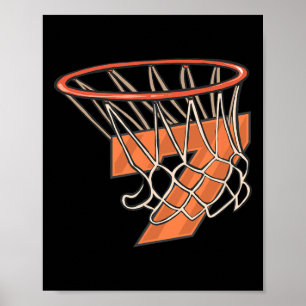 Poster 7e anniversaire Basketball 7 ans Enfant pour Birth