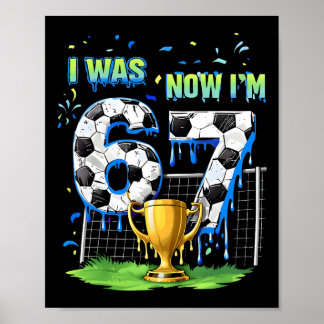 Poster 7e anniversaire Enfants Foot drôle J'avais 6 ans m