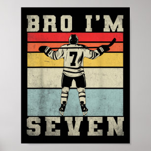 Poster 7e anniversaire Jeu de hockey sur glace garçon de 