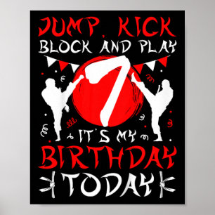 Poster 7e fête d'anniversaire Karate 7 ans Karate Anniver
