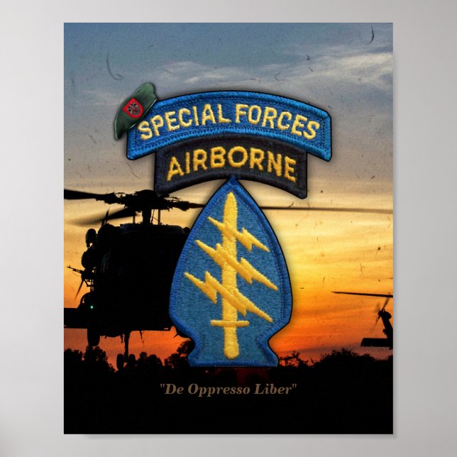 Poster 7e forces spéciales berets verts sfg sf (Devant)