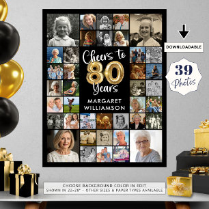 Poster 80e anniversaire 39 photo Collage de photos bravo