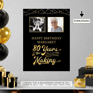 Poster 80e anniversaire ANNÉES DANS LA FABRICATION 2 Phot
