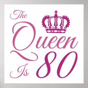 Poster 80e Birthday Queen