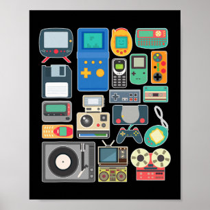Poster 80s 90s Vidéo Jeu Retro Vintage Clic Arcade