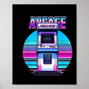 Poster 80s 90s Vintage Retro Arcade Jeu vidéo Old School