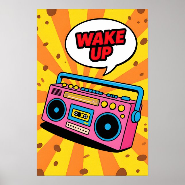 Poster 80s Pink Cassette  Pop Art (Devant)